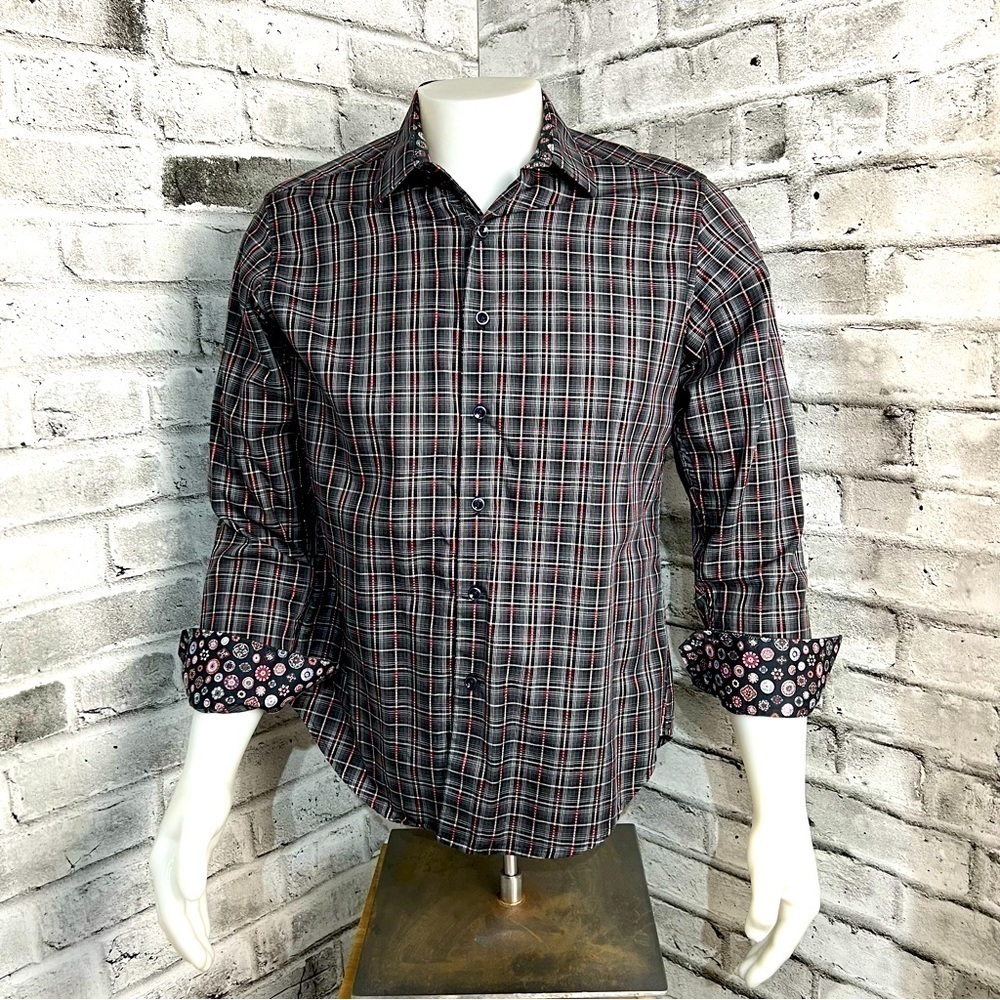 Robert Graham Striped Graphic Flip Cuff Button Down Shirt